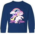 thumbnail image 3 of Inktastic Little Sister Unicorn Long Sleeve Youth T-Shirt, 3 of 5
