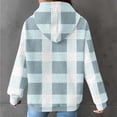 thumbnail image 6 of Lovskoo Women's Drawstring Sweatshirt Plaid Printed Long Sleeve Hooded Pullover Tops with Pockets Light Blue, 6 of 6