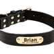thumbnail image 1 of Soft Padded Genuine Leather Dog Collar, Breathable Heavy Duty Dog Collar With Adjustable Rust-Proof Metal Buckle For Small Medium Large Dogs, Personalized Custom Dog Collar With Nameplate, 1 of 4