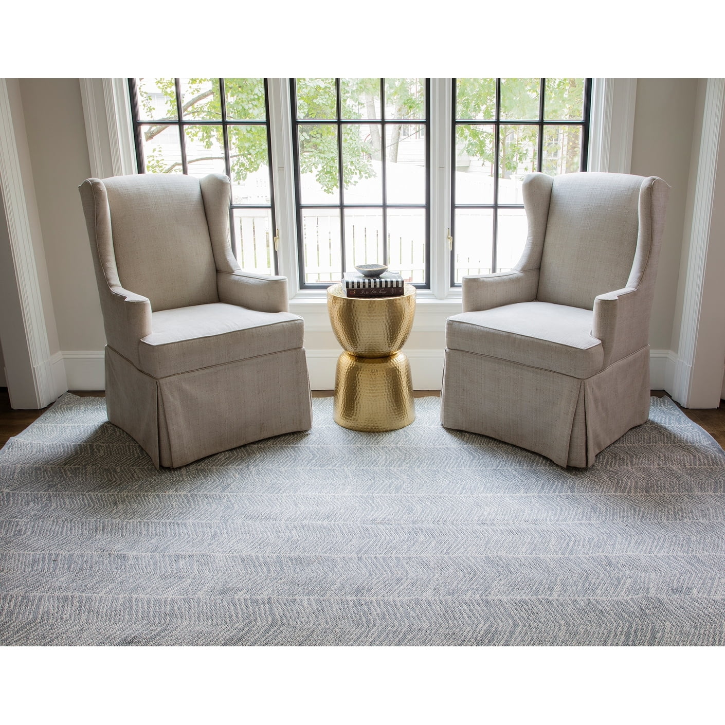 Erin Gates by Momeni Easton Congress Grey Indoor Outdoor Hand Woven Area Rug 2' X 3'