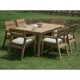 thumbnail image 4 of Teak Dining Set:6 Seater 7 Pc -60" Rectangle Table And 6 Stacking Vellore Arm Chairs Outdoor Patio Grade-A Teak Wood WholesaleTeak #WMDSVL4, 4 of 4