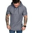 thumbnail image 1 of UKAP Sweatshirts pour Hommes Sweat à Capuche à Cordon Manches Longues Coupe Régulière Automne Manches Courtes Gris 2TG, 1 of 2