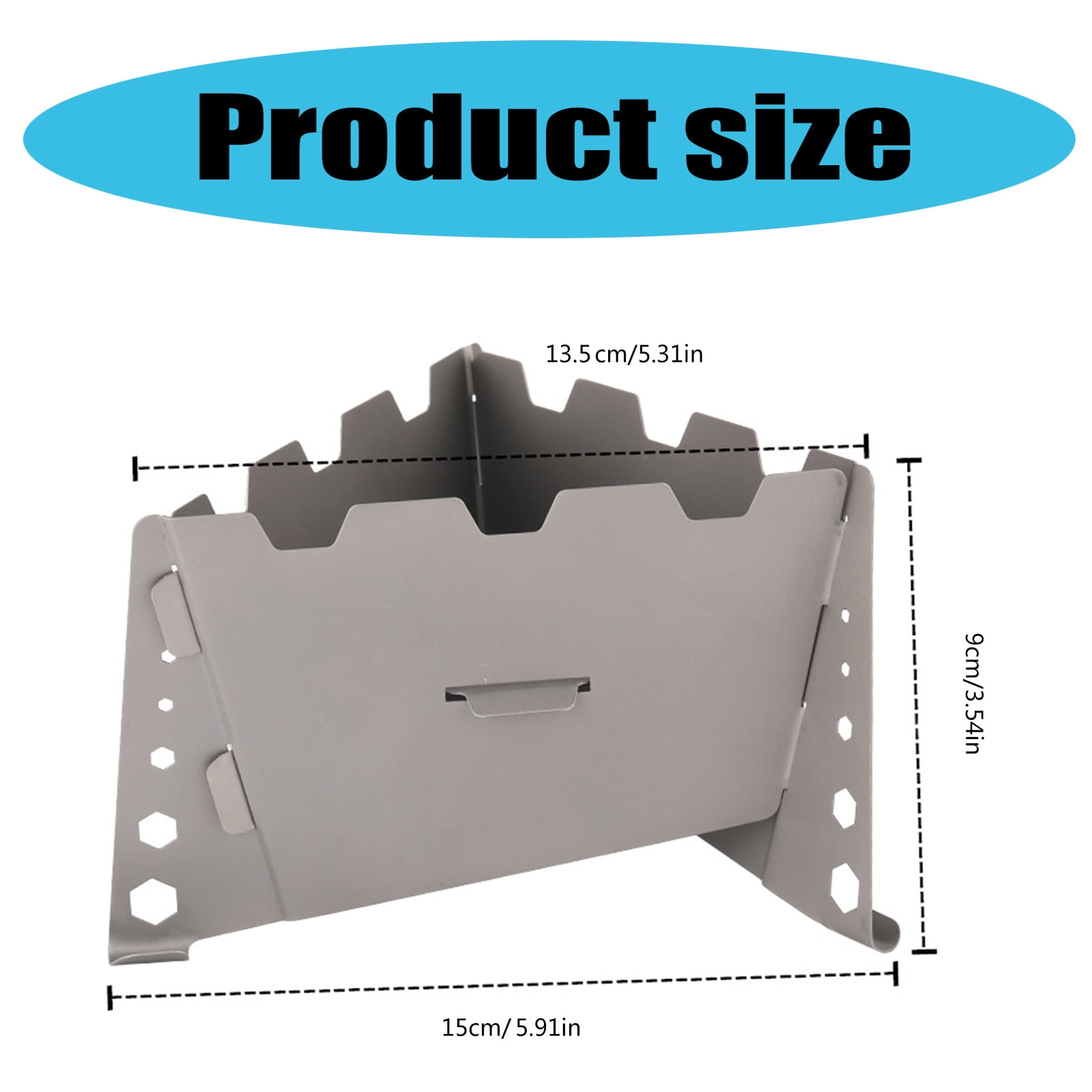 FEAMOS Solid Fuels Stove, Folding Stove, Solid Fuels Stove Tablets with Side Panel, Foldable Barbecue Stove for Camping Hiking