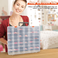 thumbnail image 4 of Paquete de 2 cajas organizadoras grandes de plástico transparente de 48 rejillas con divisores ajustables, organizadores de cuentas para guardar joyas, 4 of 8