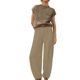 thumbnail image 1 of ICHUANYI Clearance Women's Two Piece Outfits Sweater Knit Pullover Tops High Waisted Pants Tracksuit Lounge Sets50(Khaki, L) ICHUANYI WER2023080807408, 1 of 9