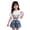 White, variant on Cethrio Girls Cotton Outfit Sets Size 6, Short Sleeve 2 Piece Printed T-shirts and Denim Shorts Sets Pink