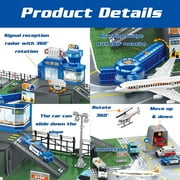 Airplane Toys for Toddlers 2-4, Airplane Toy Set with Trucks Signs and Airport Playmat, Toys for Boys Christmas Birthday Gift