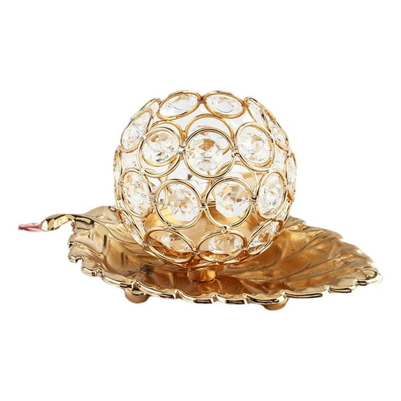 Vintage Style Crystal Candle Holder Tealight Candelabrum Decor Table Centerpiece for Dining Room Housewarming Christmas -