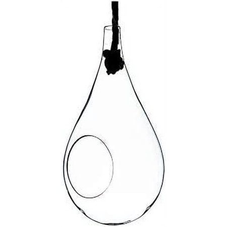 Hanging Planter Terrarium  Width 7.5   Height 5   DIY Clear Glass Succulents Air Teardrop Container (Including Rope)  Candle Holder Vase for Outdoor Indoor Decor  Piece