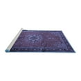thumbnail image 2 of Ahgly Company Machine Washable Indoor Square Medallion Blue Traditional Area Rugs, 7' Square, 2 of 4