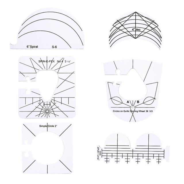 Regla de mosaico reglas acrílicas transparentes plantilla de medición de costura accesorios de bordado diseñadores de diseñadores de 6 de 6 Inevent HA012226-00