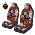 thumbnail image 3 of Uorisanigo Car Seat Covers, 2 pcs Front Auto Cushion Cover, Fluffy Boho Flower Print Bucket Seat Cover for Auto Interior Accessories with Soft Fuzzy Non-Slip, 3 of 7