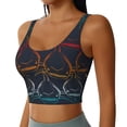 thumbnail image 2 of Vsdgher Cartoon Sharks Print Women Sleeveless Athletic Tank Top Built-in Bra Camisole Sports Vest for Yoga Running Fitness Exercise with Removable Pads, 2 of 8