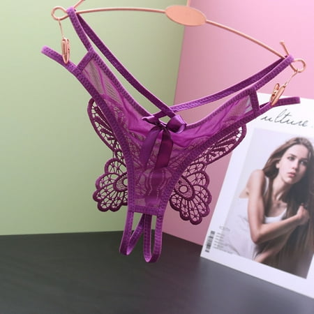 ZVNAH Sexy Panties for Women  Valentine s Day Gifts  Couple Supplies  One Size  Floral Lace Mesh Hollow Out See Though G String Thongs