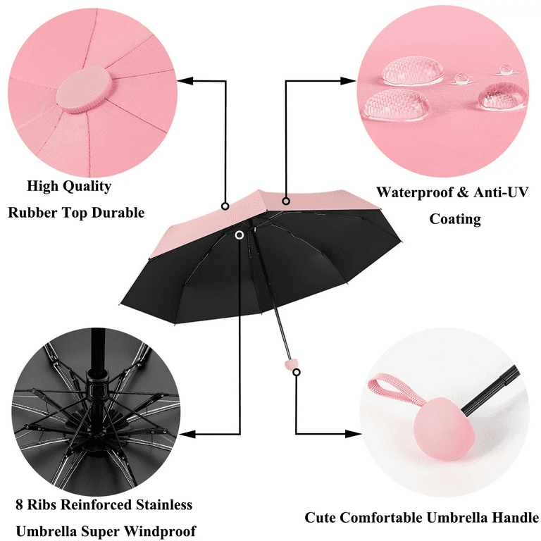 Mini Folding Umbrella with Case, Light Compact Rain Umbrella for Travel  Outdoor Daily Use, High-grade Quality Lightweight Umbrella with Windproof  Rainproof UPF50+ Sun Protection for Adults Kids Yellow