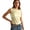 Yellow, variant on Women's Tanks & Camis Ruffle Trim Knit Mesh Camisole Round Neck See-Through Sleeveless Casual Layering Top White L