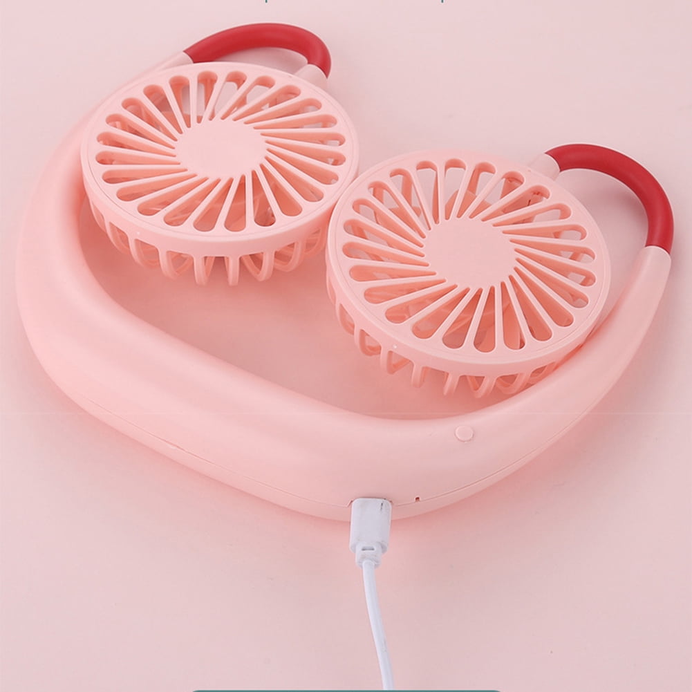 Kepooman Low Noise Rechargeable Personal Lazy Neck Hanging Fan with 360 Degree Rotation, Pink Kepooman Low Noise Rechargeable Personal Lazy Neck Hanging Fan with 360 Degree Rotation, Pink