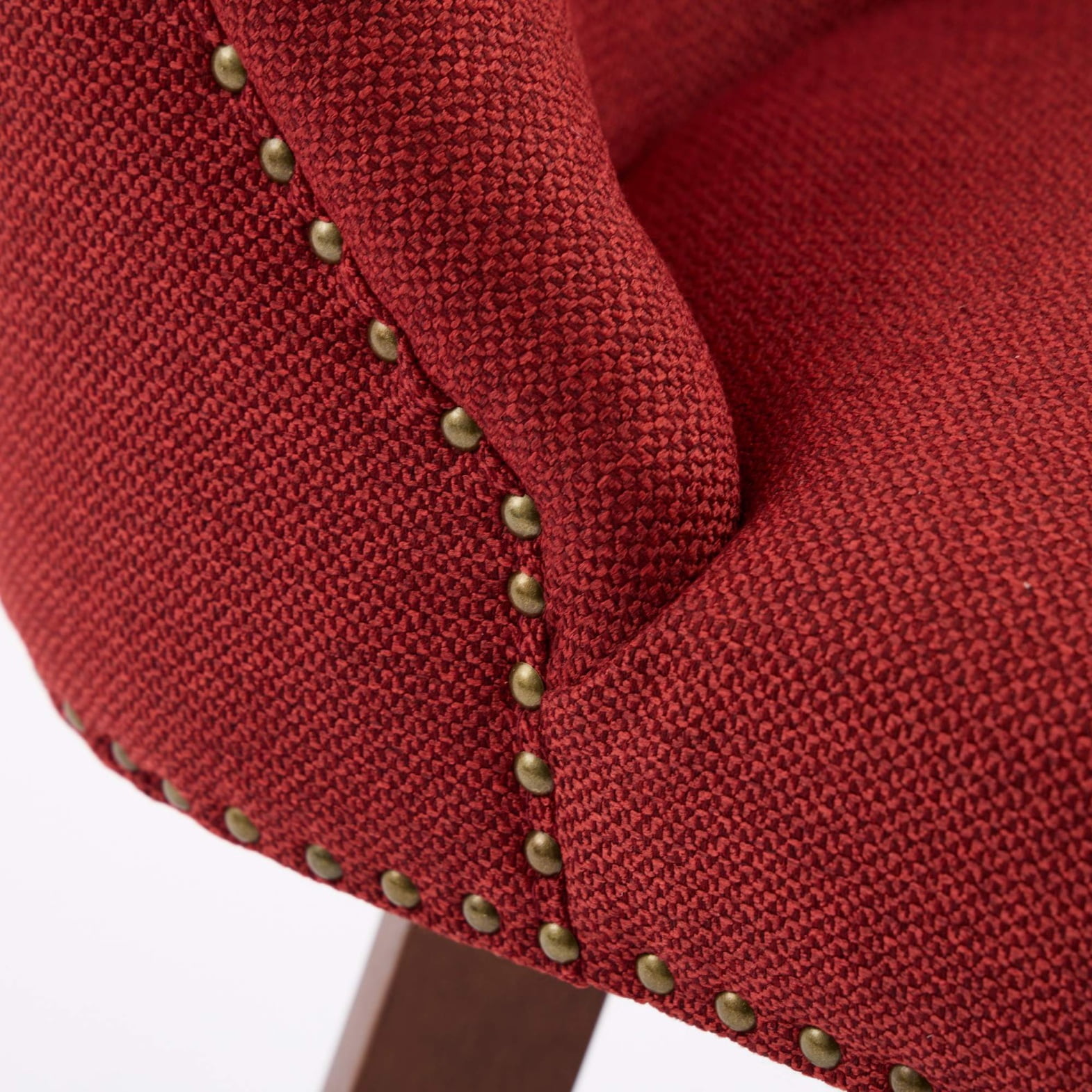 Swivel Bar Stools Set of 2, 26" Counter Height Bar Stools with Back & Footrest, Upholstered Kitchen Island Chairs with Built-in Nailhead Trim for Home Bar, Pub, Wine Red