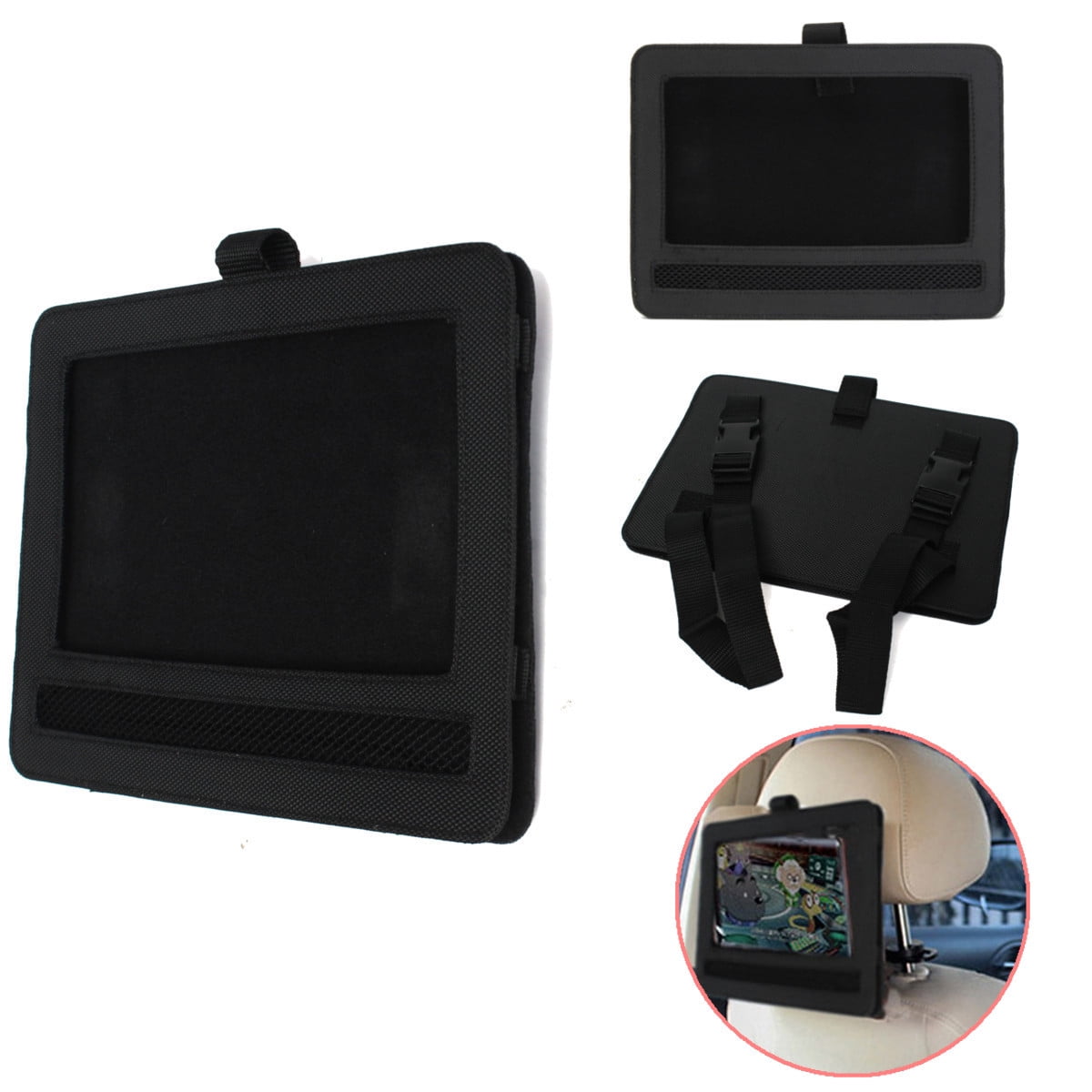 Black Car Headrest Mount Holder For 9" inch Portable DVD Player Case