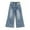 Light Blue-2689, variant on KIDSCOOL SPACE Little Girls' Wide-leg Jeans,3 Buttons Front Elastic Band InsideSimple Design Flared Denim Pants,Light Blue,8-9 Years