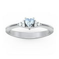 thumbnail image 2 of Birthstone Heart Ring with Shoulder Accents - Aquamarine (March), 2 of 4