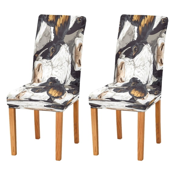 BZSMCE Chairs Slipcovers Dining Chair Covers Milk Cow Pattern Creative Pattern