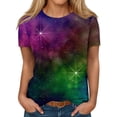thumbnail image 7 of Xinsrenus Women's T-Shirt Gradient Print Round Neck Short Sleeve Loose Casual Summer Top, XXL, 7 of 7
