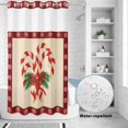 thumbnail image 4 of No Hook Shower Curtain with Built-in Rings - Red Christmas Pattern Washable Waterproof Fabric Bathroom Curtains for Hotel,Rentals, Stall 54 X 78 Inch , Candy Cane Bow Pine Branch, 4 of 9