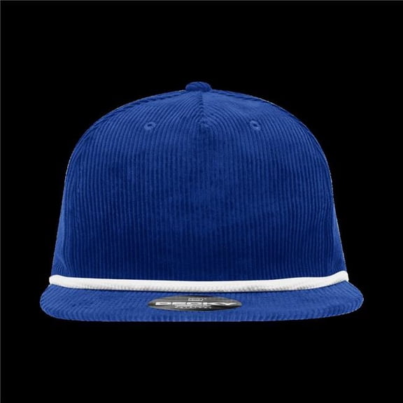 Decky 6043-7RYLWHT 5 Panel High Profile Relaxed Corduroy Rope Hat - Royal & White
