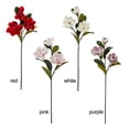thumbnail image 6 of CreativeArrowy Flower Fake Decoration Foamy Feel Magnolia Artificial Flowers With Leaves Big Red 3 Heads Simulation Plant, 6 of 14