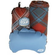 Equip Bundle Nylon 1 Person Hammock, Fleece Blanket, Pillow, Blue and Orange, Size 108" L x 56" W