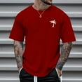 thumbnail image 2 of MNCEKFOD Men Summer T Shirts Beach Little Tree Printed Tshirts Short Sleeve Crew Neck Loose Fit Leisure Mens Tops Red XS, 2 of 4
