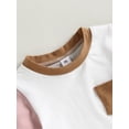thumbnail image 5 of Coduop Toddler Baby Summer Outfit Set Short Sleeve T-shirt Tops + Rolled Cuff Shorts 2Pcs Set, 5 of 9