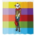 thumbnail image 3 of Ambesonne Colorful Shower Curtain, Cartoon Fox Fashion Funny, 69"Wx84"L, Multicolor, 3 of 5