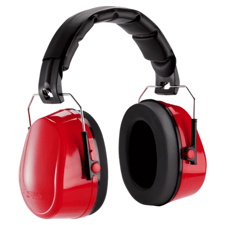 "Sanoxy Red Low-Profile Hearing Protection Earmuffs with NRR 23, Adjustable Fit for Comfortable All-Day Use -Red"