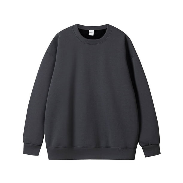 pstuiky camisa de manga larga para hombre, Camisas tipo jersey básicas de cuello redondo informales de color sólido y grueso para hombre Tops de hombre m