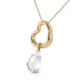 thumbnail image 2 of Galaxy Gold 14K Solid Yellow Gold 18" Open Heart Pendant Necklace with a Genuine White Topaz Drop, 14"-24" Sizes, Symbol of Clarity, 2 of 3