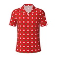 thumbnail image 2 of Daiia White and Green Polka Dot Pattern Men’s Polo Shirts,Solid Deck Shirt,Classic Fit, Breathable Cotton Polo for Casual and Sport Wear-Large, 2 of 9