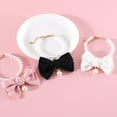 thumbnail image 4 of 1Pcs Cute Girl Cat Collar, Fancy Dog Pearl Necklace Collars Adjustable Pearl Dog Cats Collars with Big Bows for Small Dogs and Cats, Pink + White + Black, 4 of 5