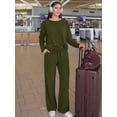 thumbnail image 2 of FreshPretty 2 Piece Matching Lounge Sets for Women Fall Outfits,Airport Travel Outfit,Postpartum Going Home,Cute Comfy Loungewear,Boat Neck Long Sleeve Top,Wide Leg Pants,Winter Clothes, 2 of 7