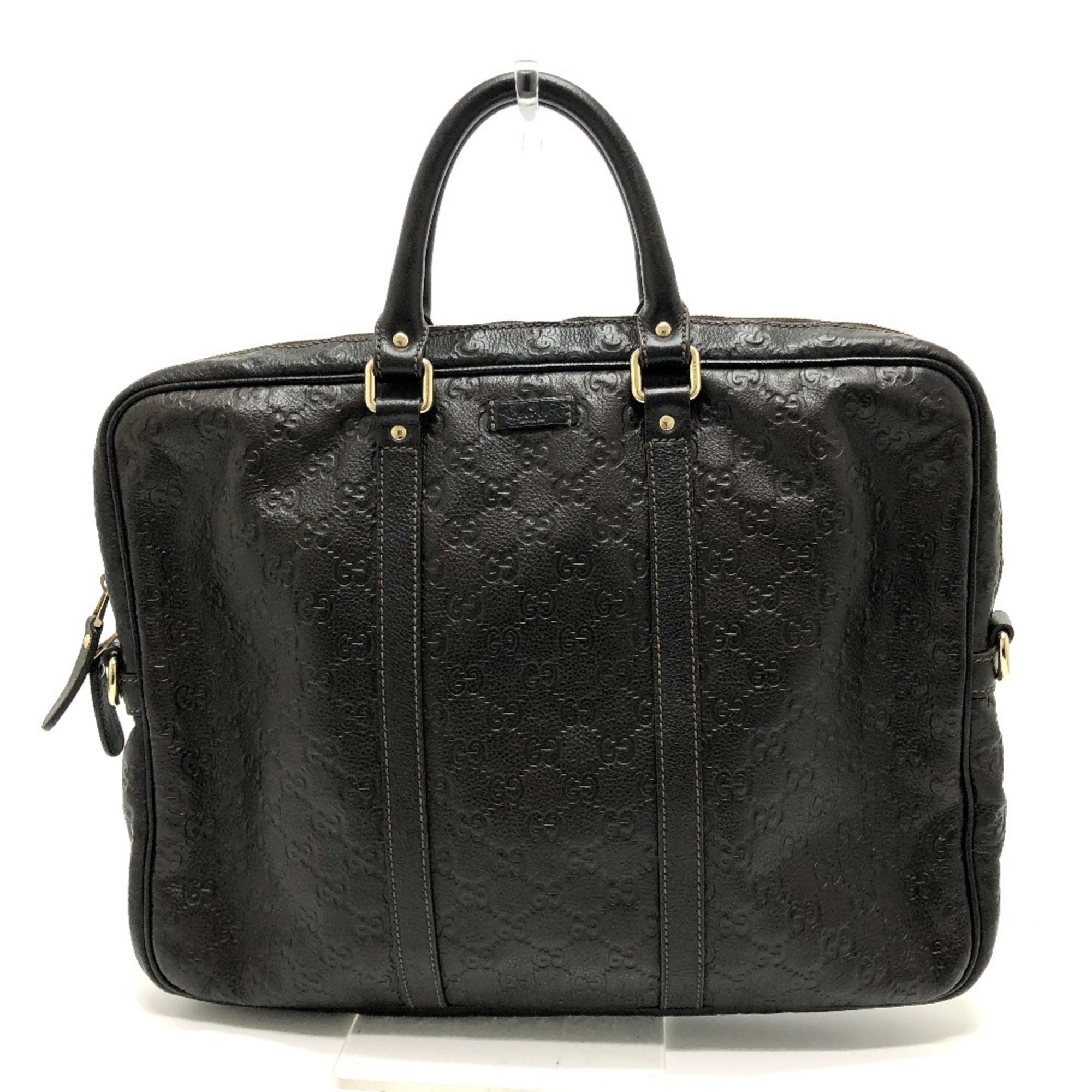 Pre-Owned GUCCI 201480 Shima Line Handbag/Business Bag/Briefcase Leather Men's Brown (Good)