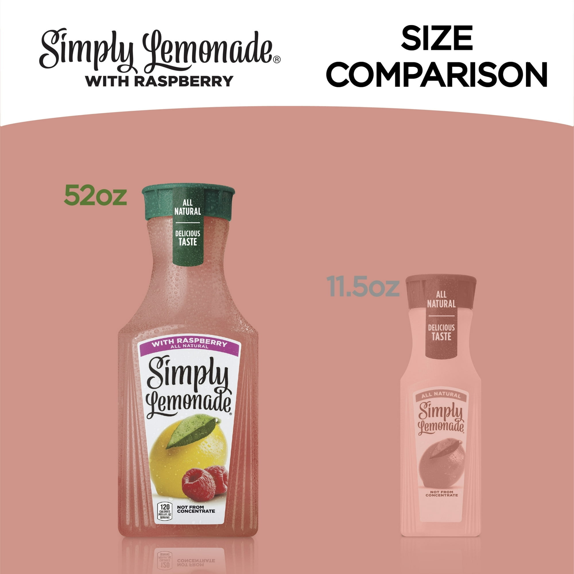 Simply Non GMO All Natural Raspberry Lemonade Raspberry, 52 fl oz Bottle (Pack of 6)