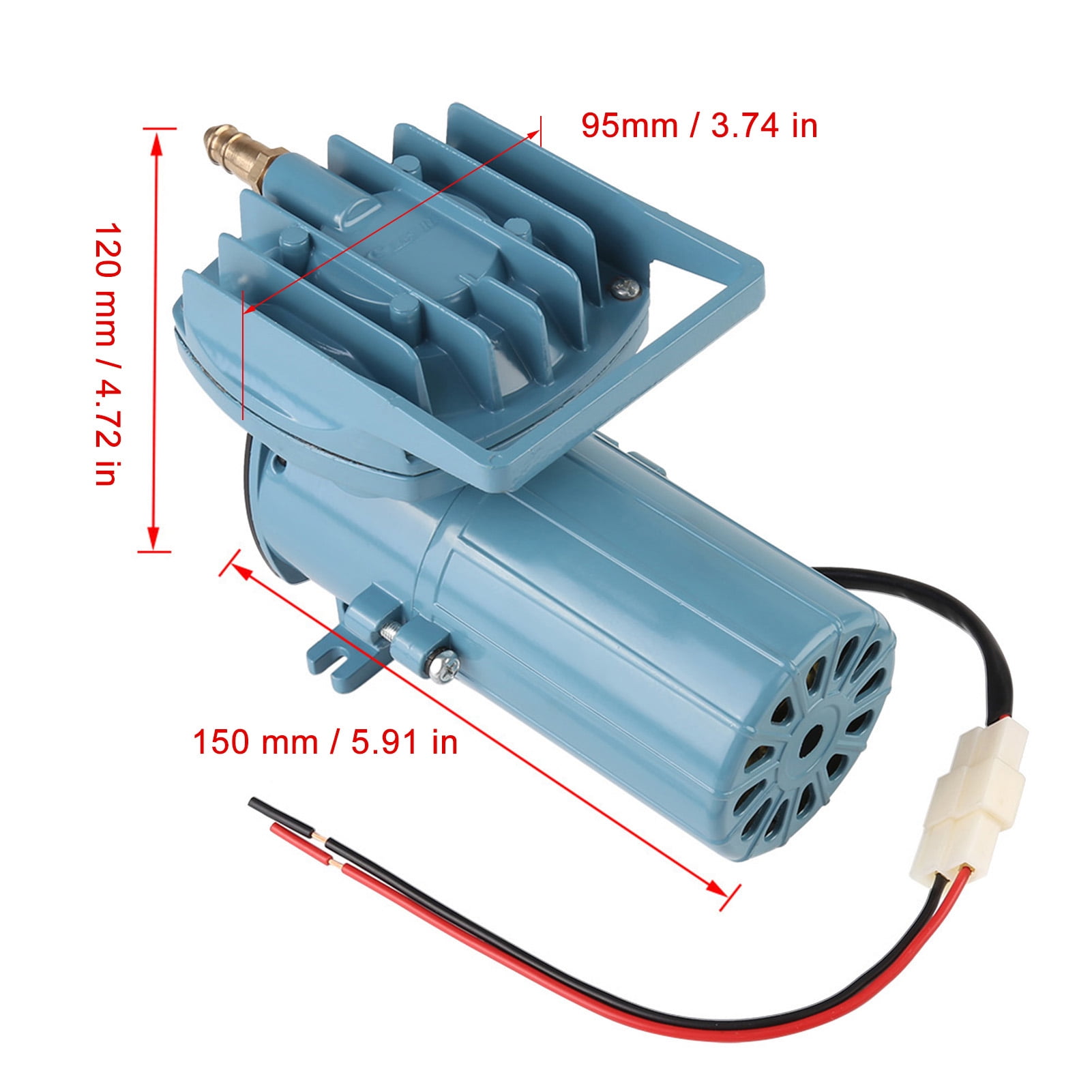 Aquarium Air Pump, DC 12V 35W Portable Aquarium Oxygen Pump, Professional Powerful Commercial For Grow Plants Fish Pond