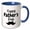 Blue/White, variant on 3drose, Happy Fathers Day Mustache Design, 15oz Two-tone Blue Mug