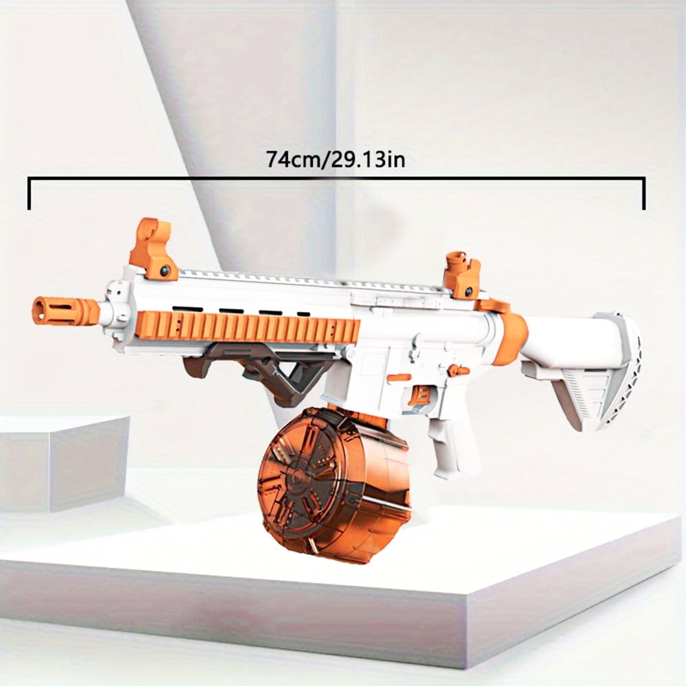 30-Inch Electric Gel Ball Blaster – Full Auto Splatter Blaster, 10 Rounds/Second, 1000+ Capacity Drum, Adjustable Stock SBL-14A-Orange for 14+ Years Old
