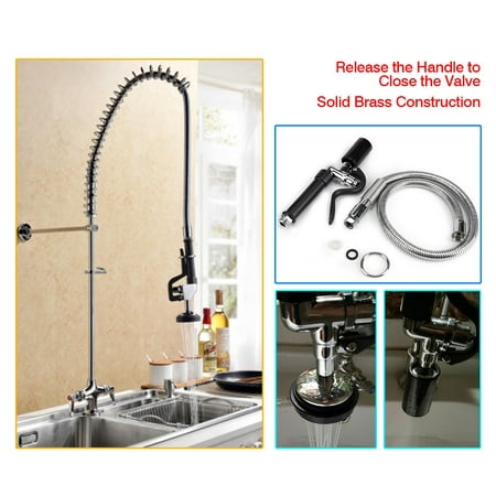 Zerone Commercial Kitchen Hotel Rinse Spray Head Faucet Tap Sprayer + High Pressure Flexible Hose , High Pressure Sprayer, Kitchen (Best Way To Spray Tan Yourself)