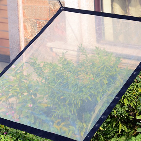 pitrice Plastic Rainproof Tarpaulin Reusable Dustproof Clear Tarp Greenhouse Roof Canopy Patio Enclosure Cover Indoor Outdoor Garden 1x1m