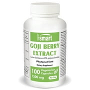 Supersmart - Goji Berry Extract (Wolfberries) 1500 mg per Day - Superfoods & Antioxidant - Immune Support Supplement | Non-GMO & Gluten Free - 100 Vegetarian Capsules