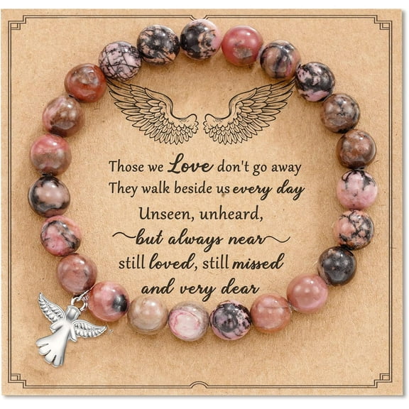 Sympathy Gift for Loss of Loved Ones, Natural Stone Bracelets Memorial Bereavement Gifts for Women/Girls