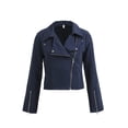 thumbnail image 3 of Coduop Women Faux Leather Jacket Short Slim Coat Long Sleeve Casual PU Outerwear, 3 of 6